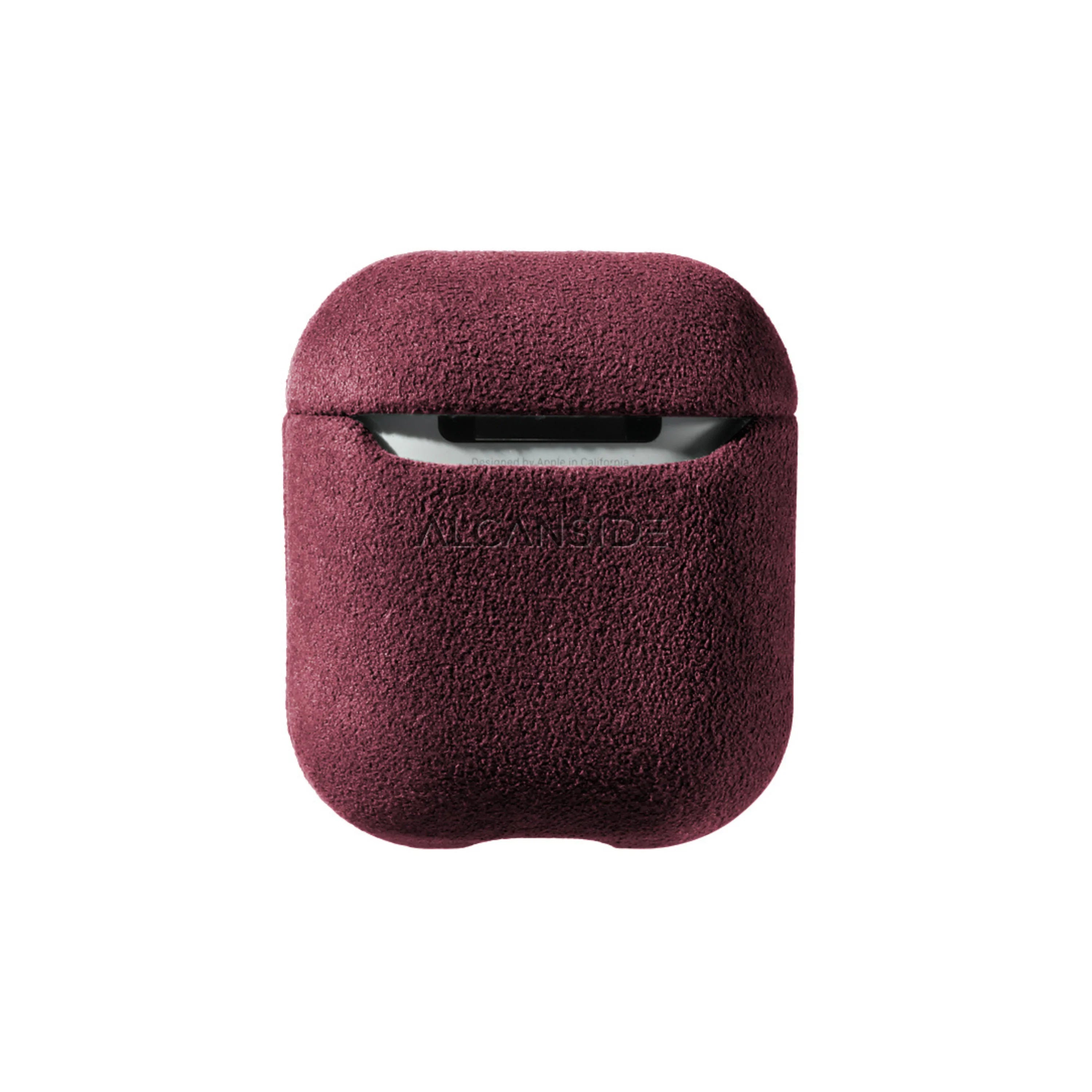 AirPods 1/2 Gen Alcantara Case - Wine Red