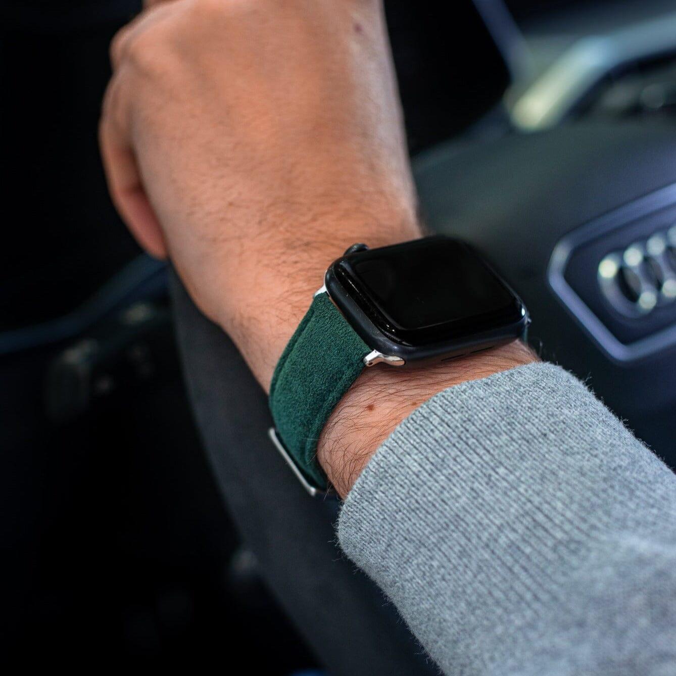 Alcantara Apple Watch Band With Buckle - Midnight Green - 38/40/41mm - Alcanside