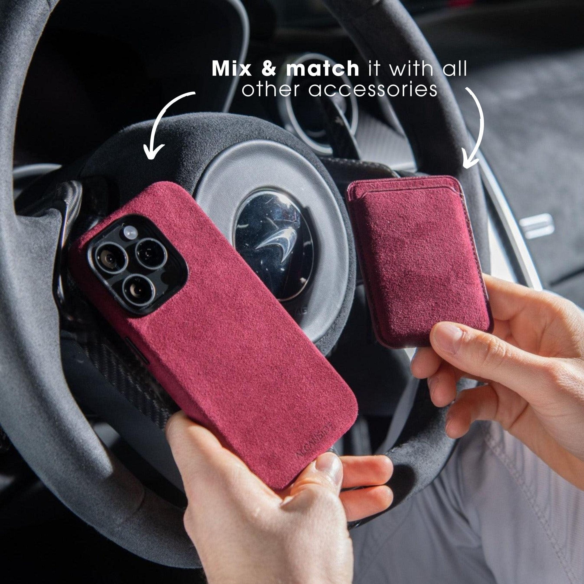 iPhone 15 - Alcantara Case - Wine Red - Alcanside