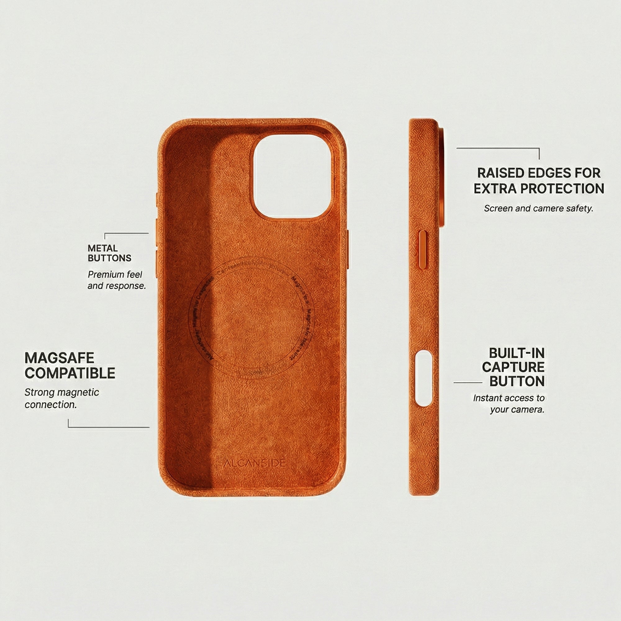 iPhone 16 Pro Max - Alcantara Case - Orange - Alcanside