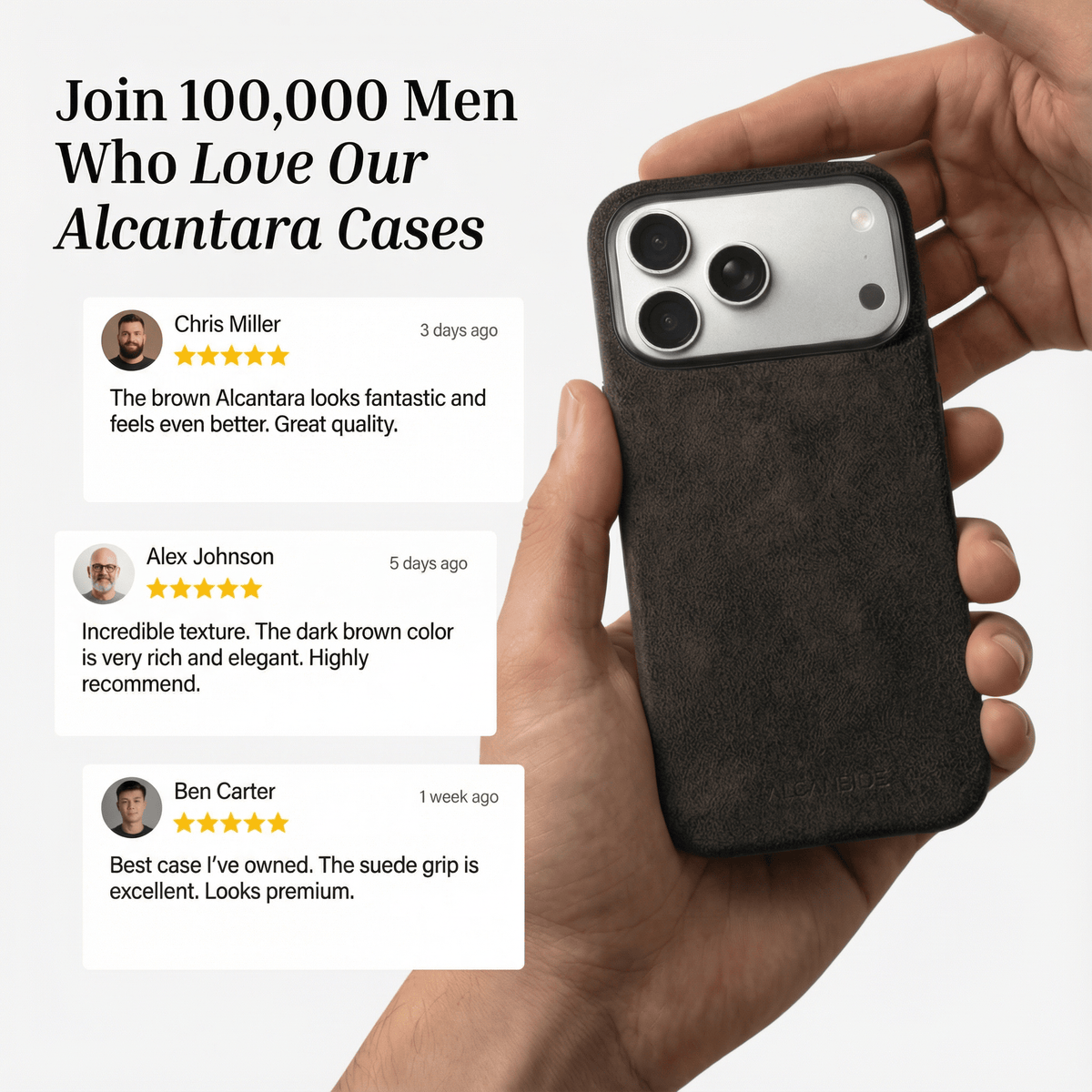 iPhone Alcantara Case - Chocolate Brown - Alcanside