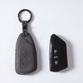Alcantara Car Key Fob Cover for Volkswagen - Model D with Buckle - Space Grey