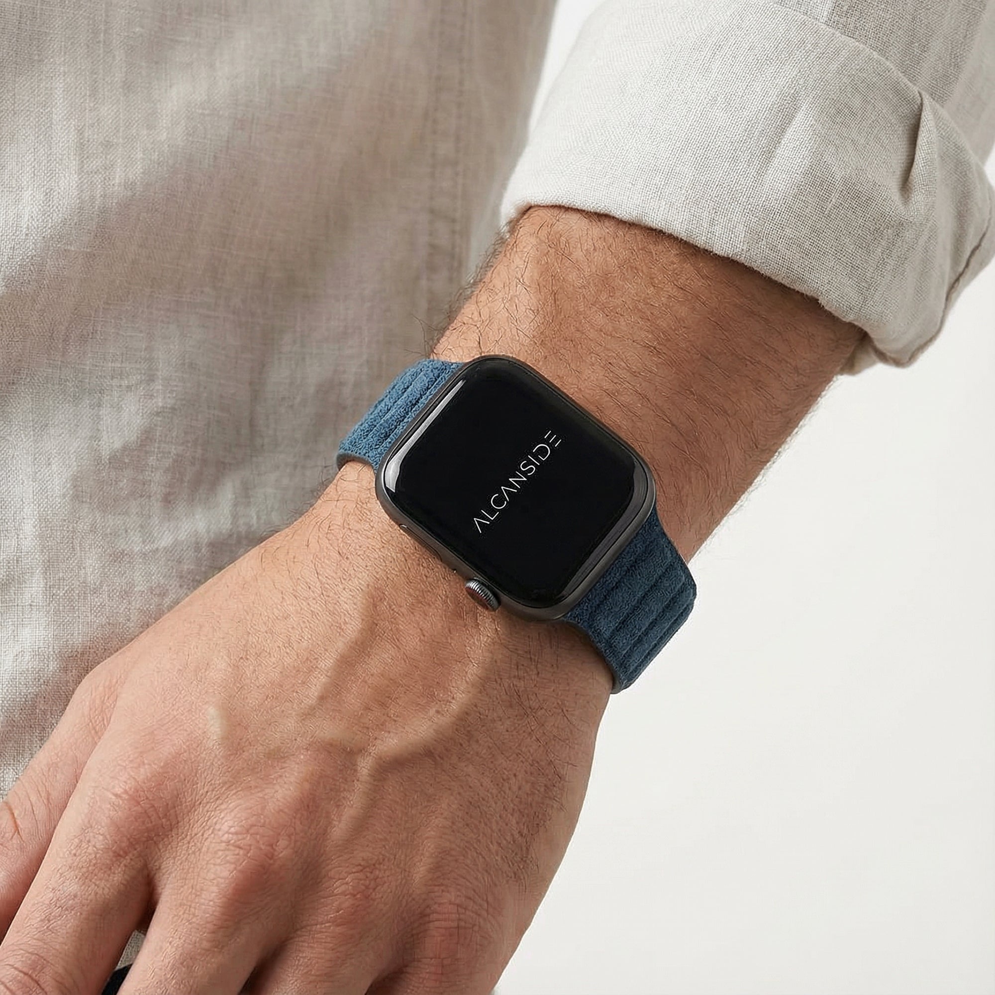 Alcantara Apple Watch Band - Ocean Blue - 42/44/45/46mm & Ultra (49mm)