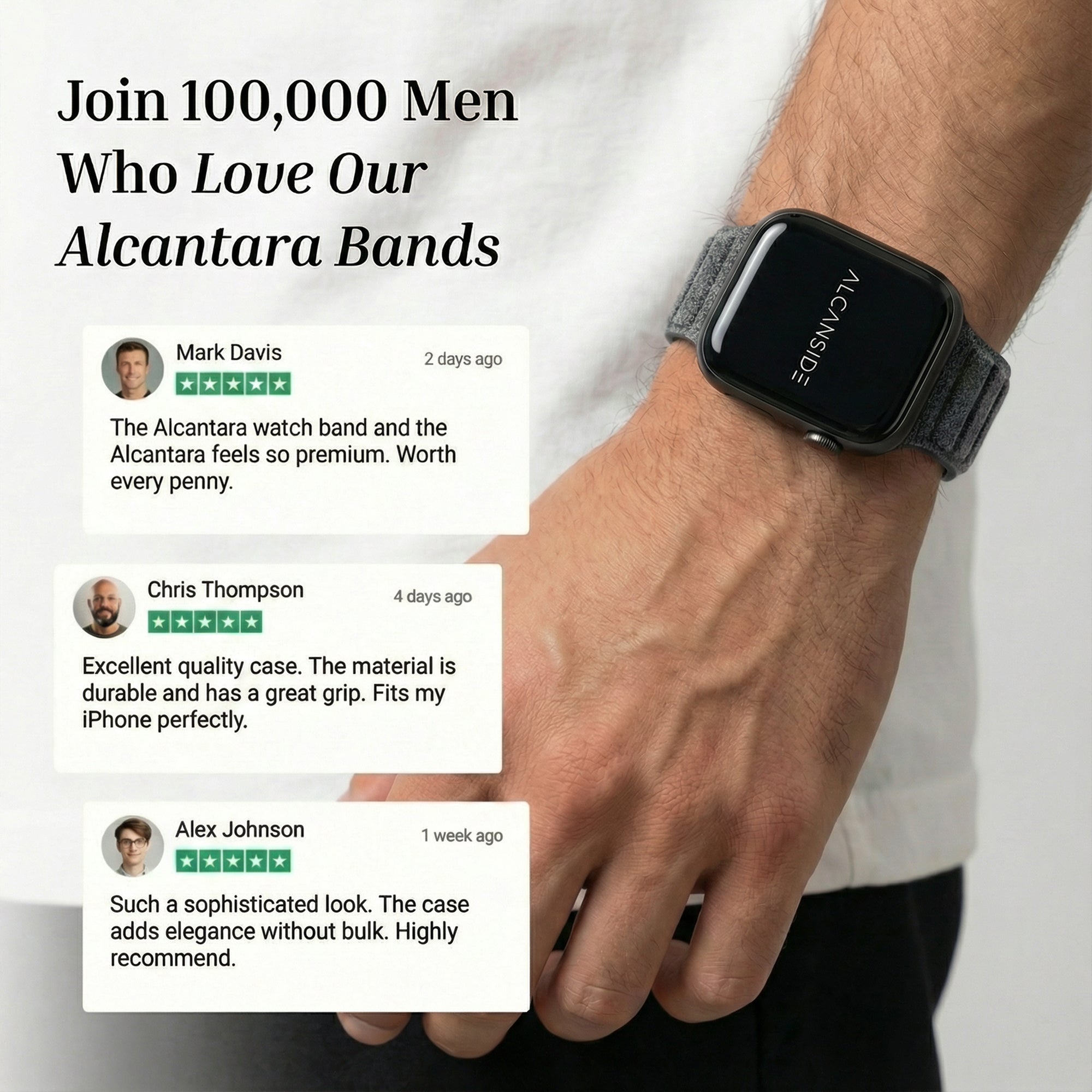 Alcantara Apple Watch Band - Space Grey - 42/44/45/46mm & Ultra (49mm)