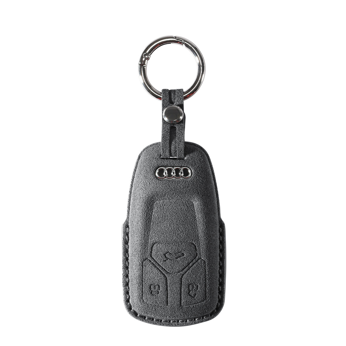 Alcantara Car Key Fob Cover for Audi | Model A with Buckle - Space Grey - Alcanside