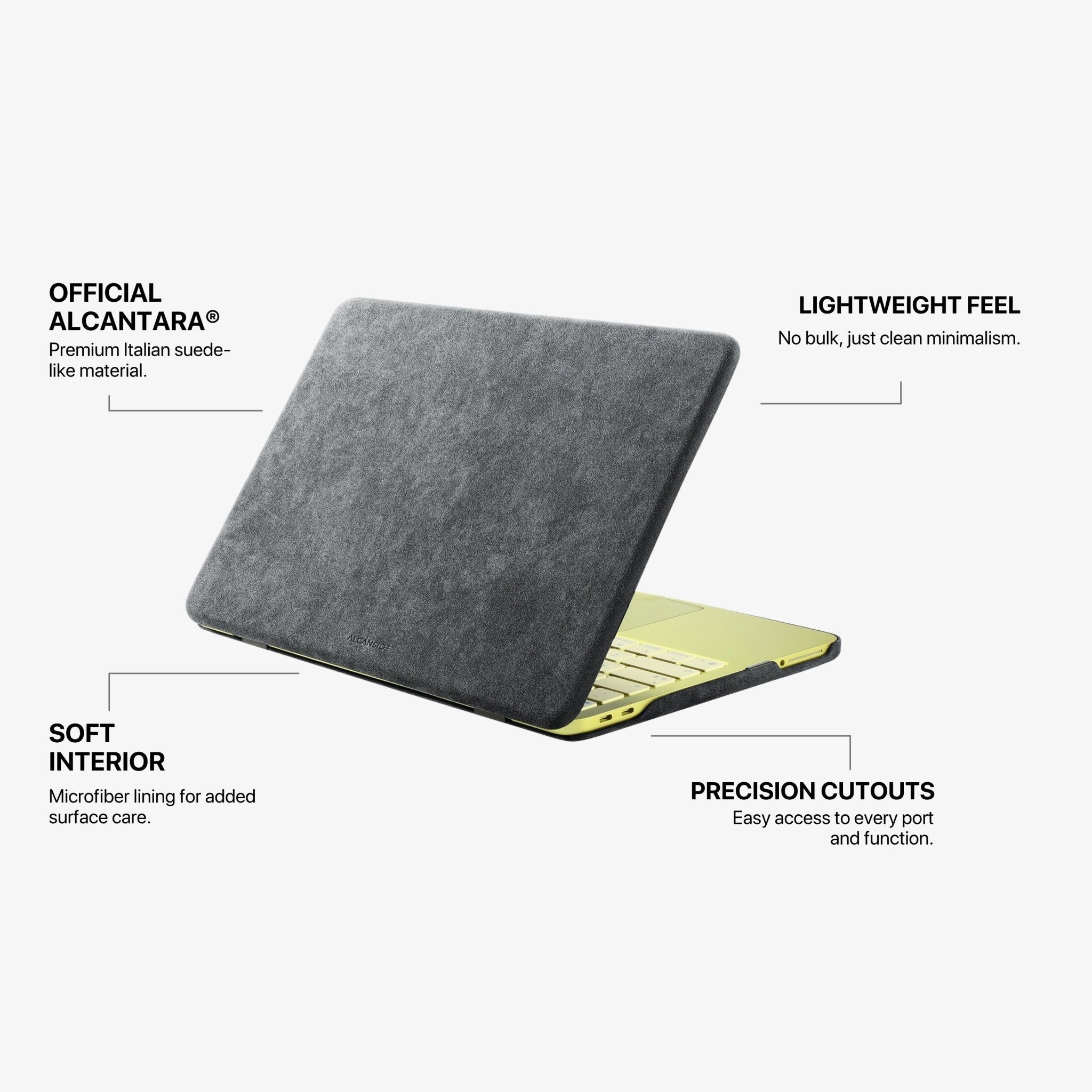 Alcantara MacBook Neo Cover – For 13 inch (2026) – Nardo Gray - Alcanside