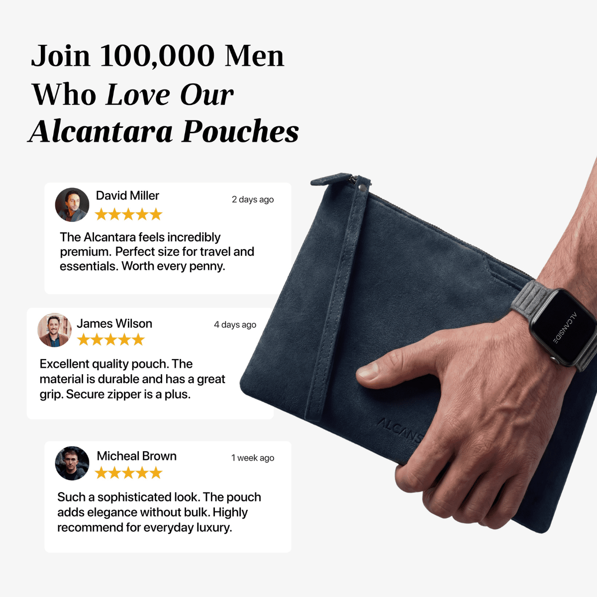 Alcantara Pouch - Navy Blue - Alcanside