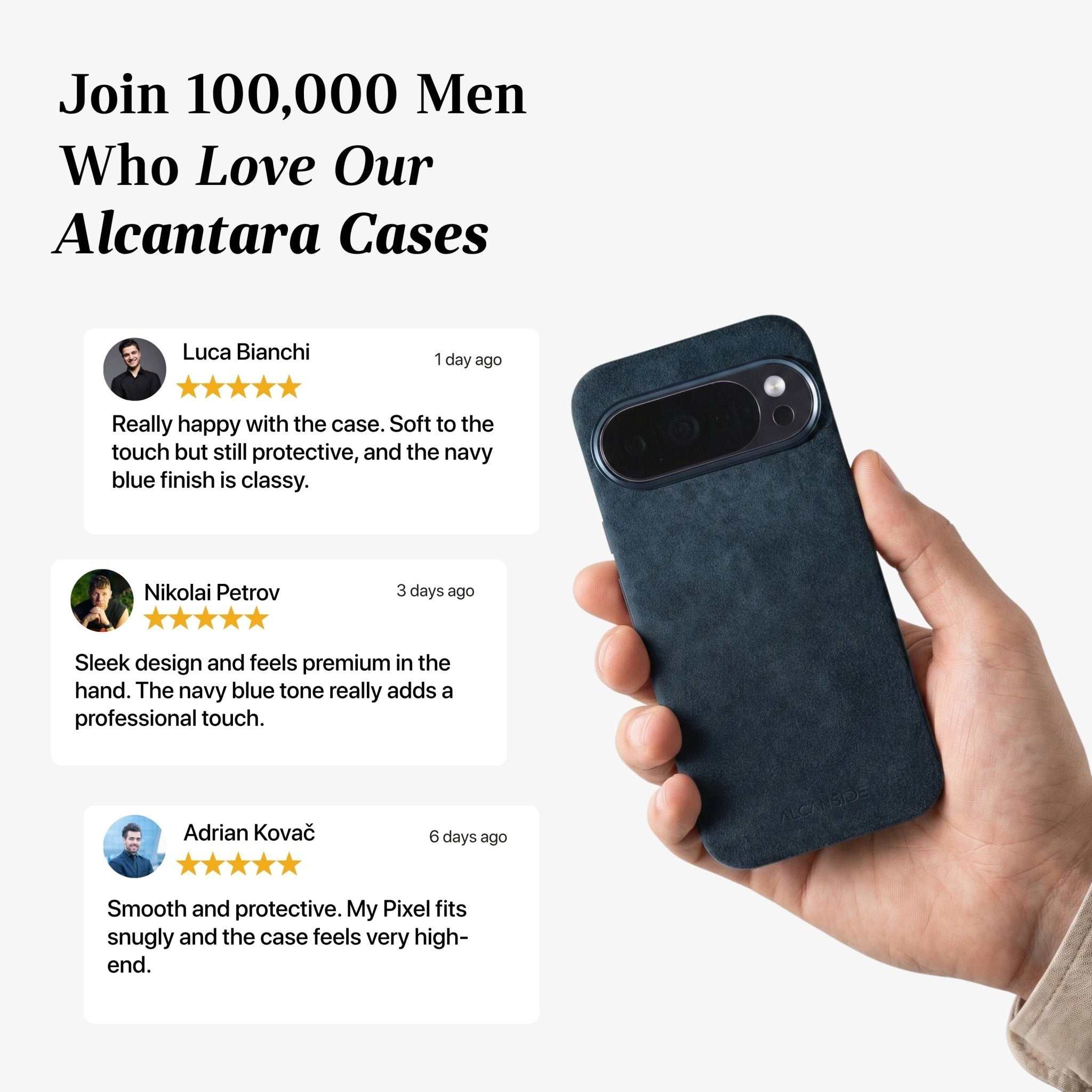 Google Pixel 10 - Alcantara Case - Navy Blue - Alcanside