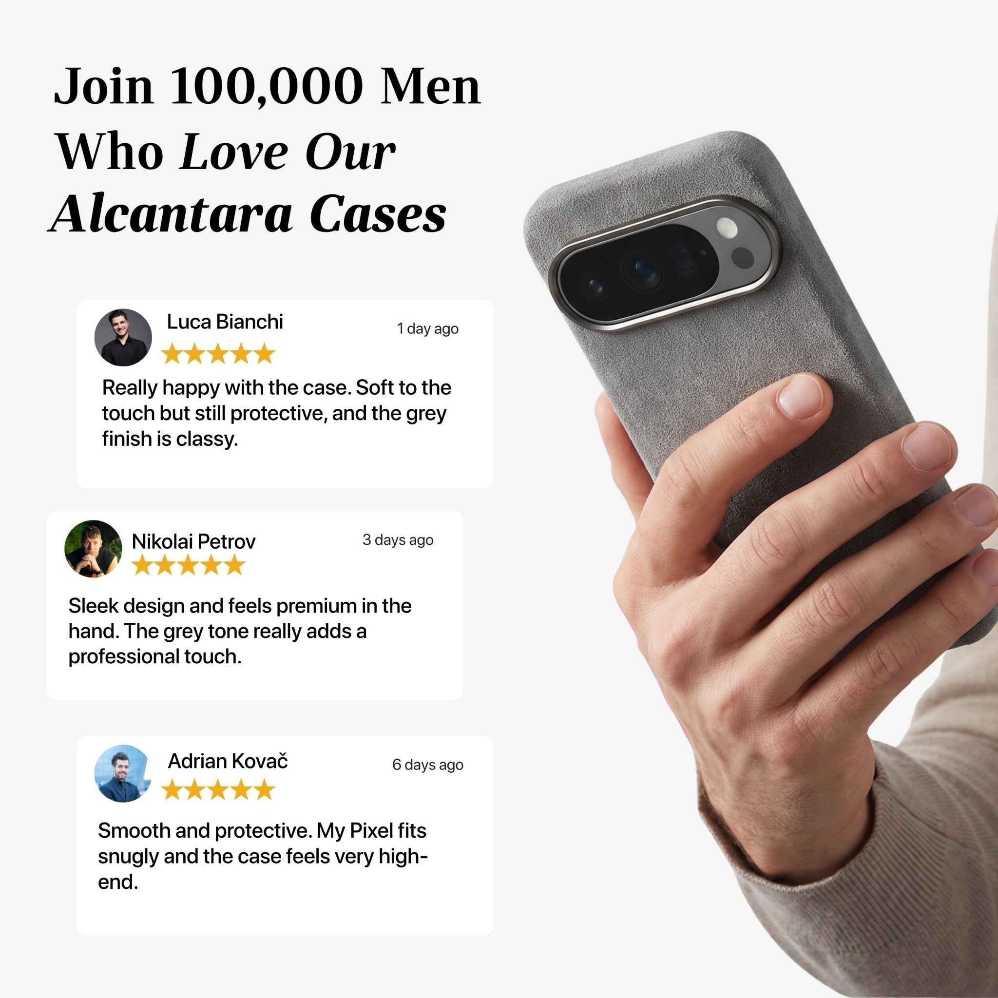 Google Pixel 10 Pro - Alcantara Case - Nardo Gray - Alcanside