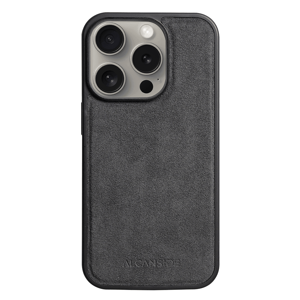 iPhone 15 Pro - Alcantara Case With MagSafe Magnet - Space Grey - Alcanside