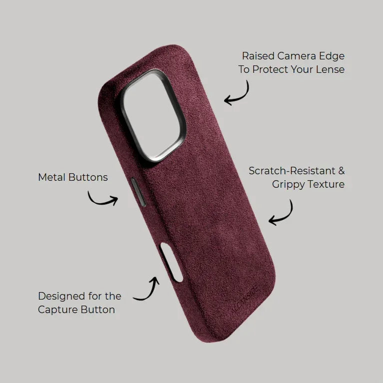 iPhone 16 Pro Max - Alcantara Case - Wine Red
