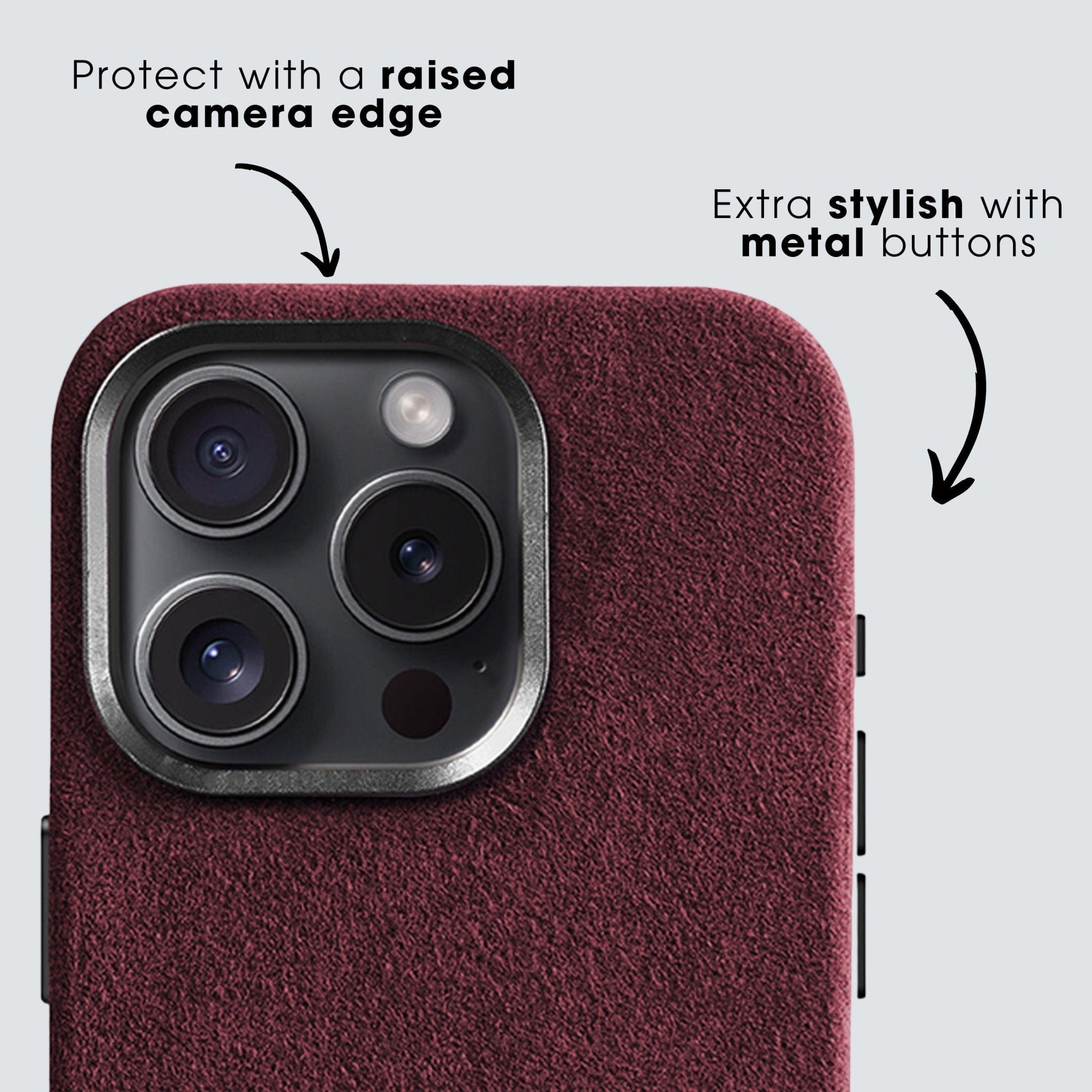 iPhone 15 - Alcantara Case - Wine Red - Alcanside