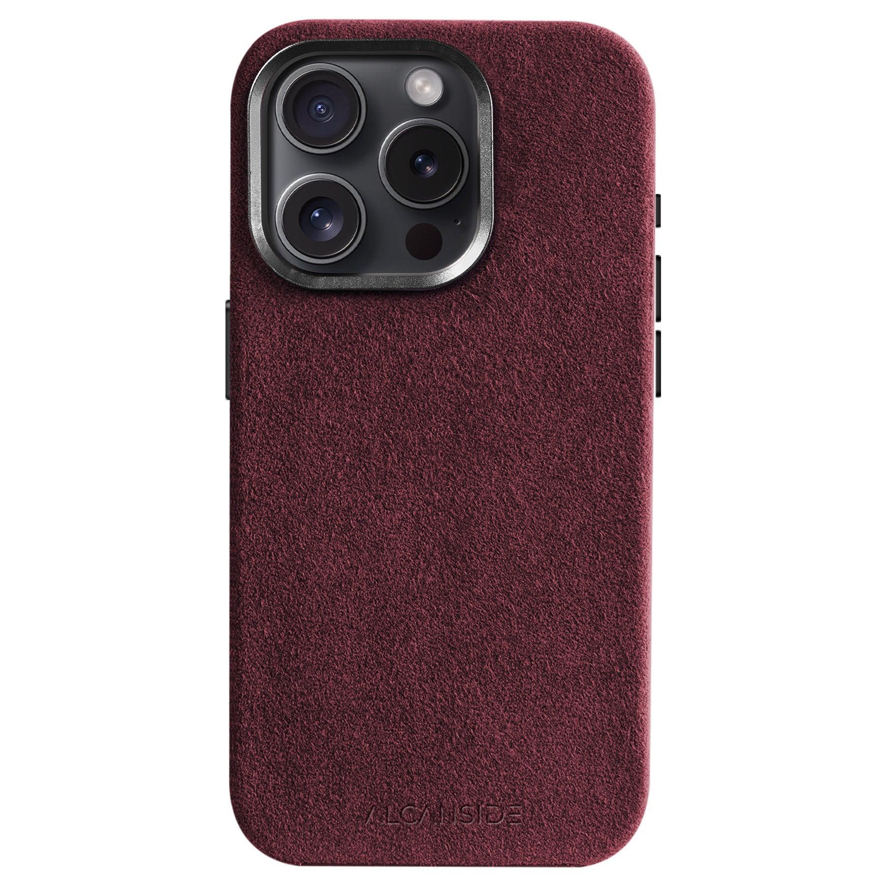 iPhone 15 Plus - Alcantara Case - Wine Red - Alcanside
