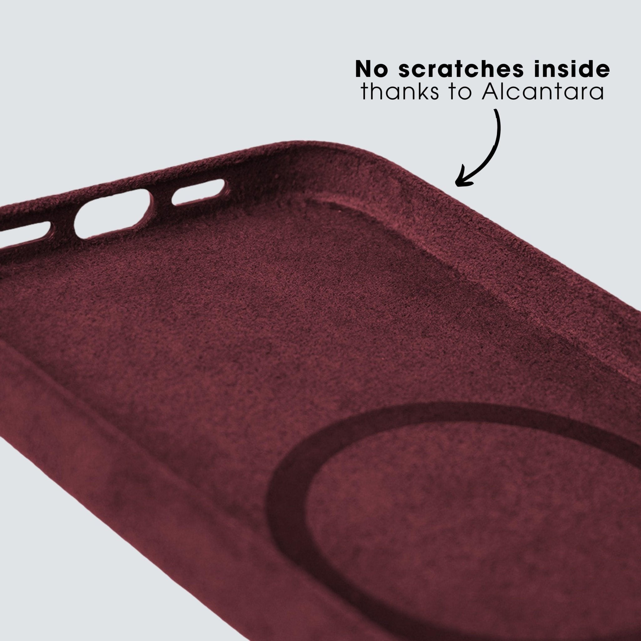 iPhone 15 Plus - Alcantara Case - Wine Red - Alcanside