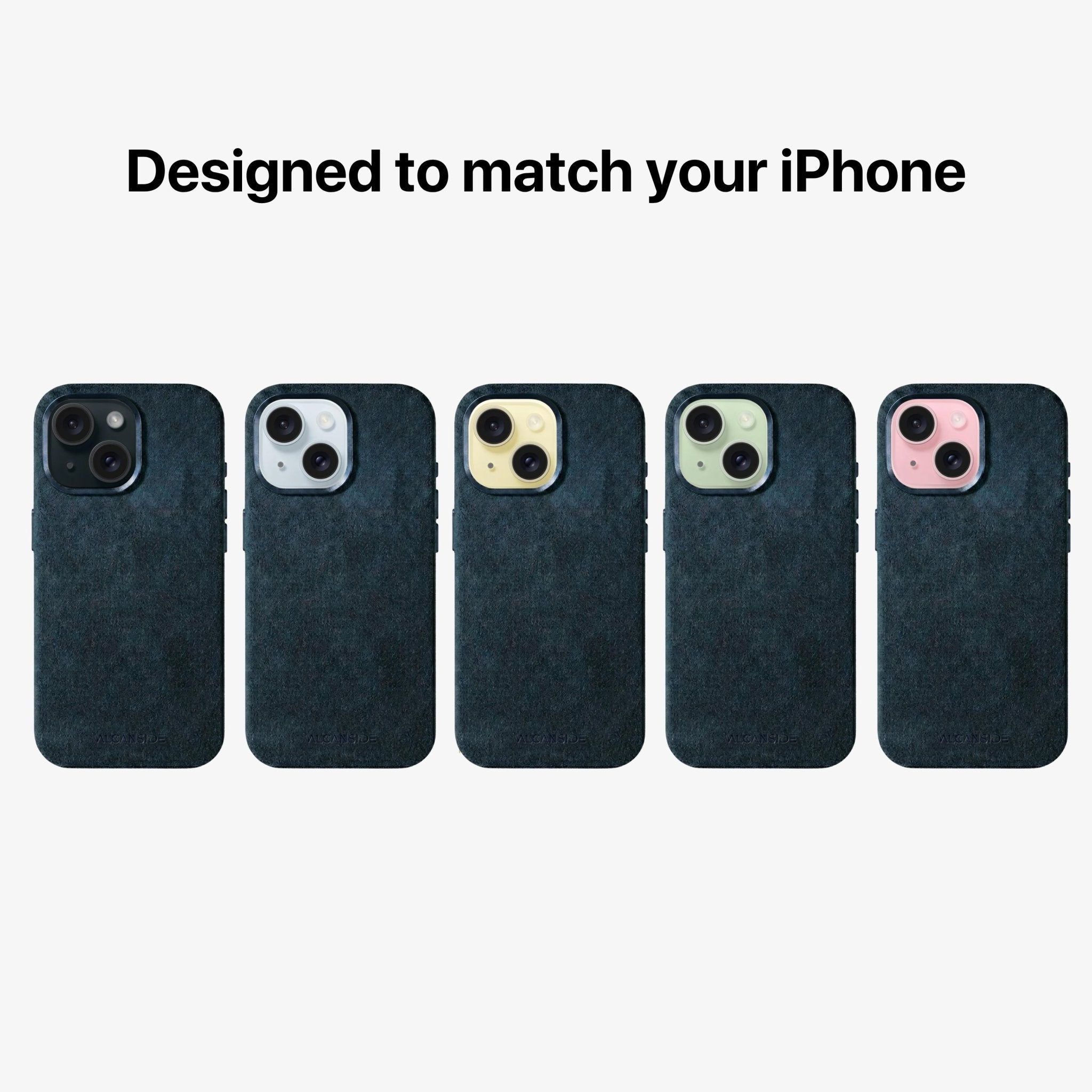 iPhone 16 - Alcantara Case - Navy Blue - Alcanside