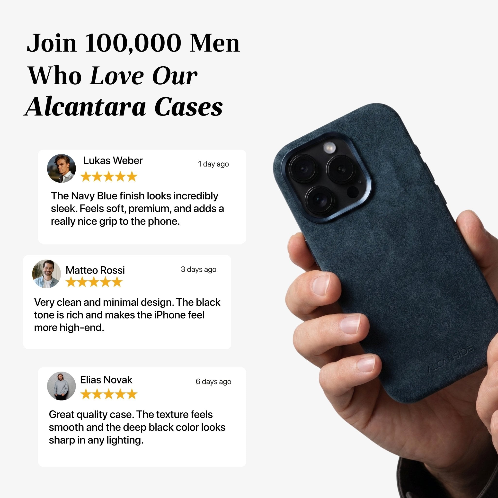 iPhone 16 Pro - Alcantara Case - Navy Blue - Alcanside
