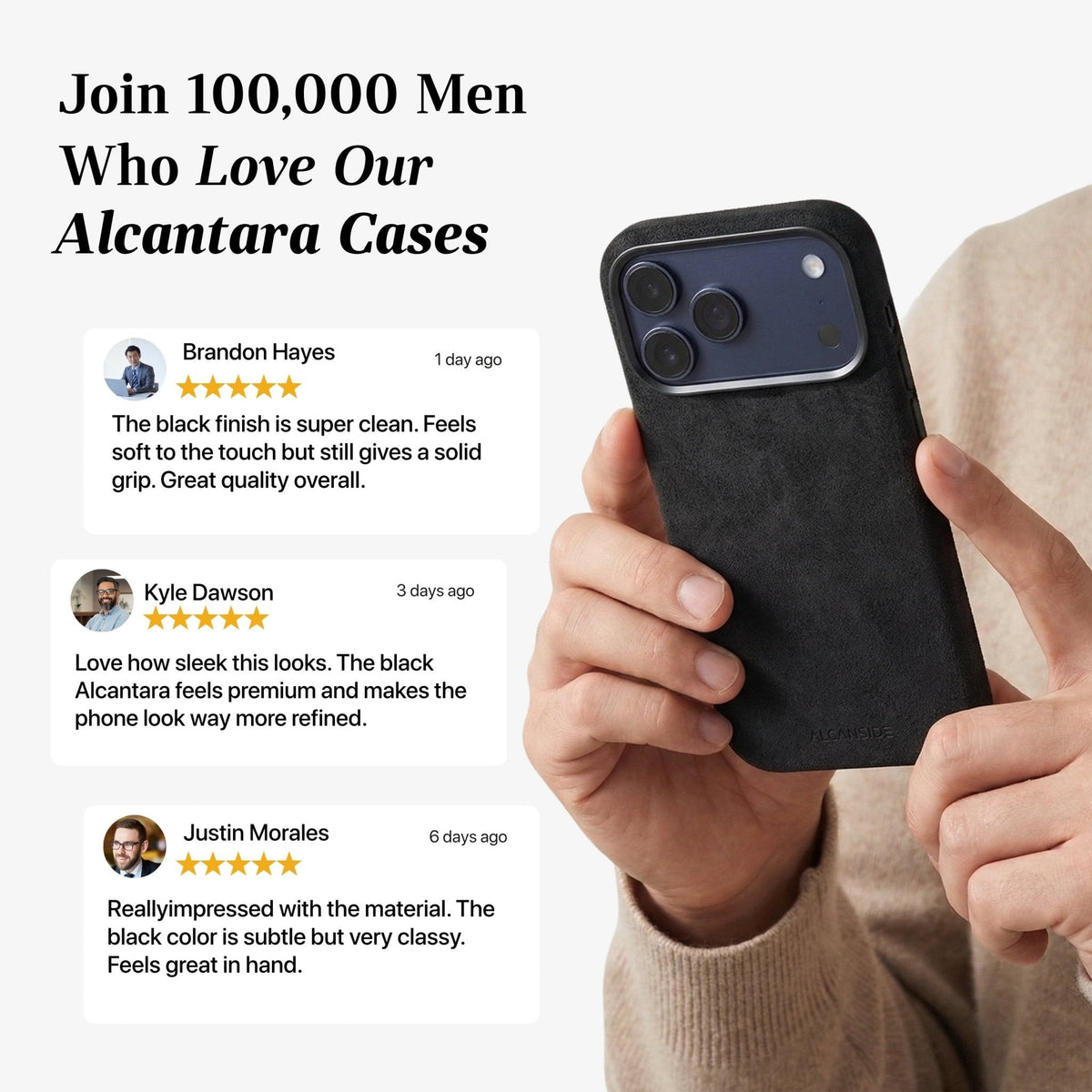 iPhone Alcantara Case - Deep Black - Alcanside