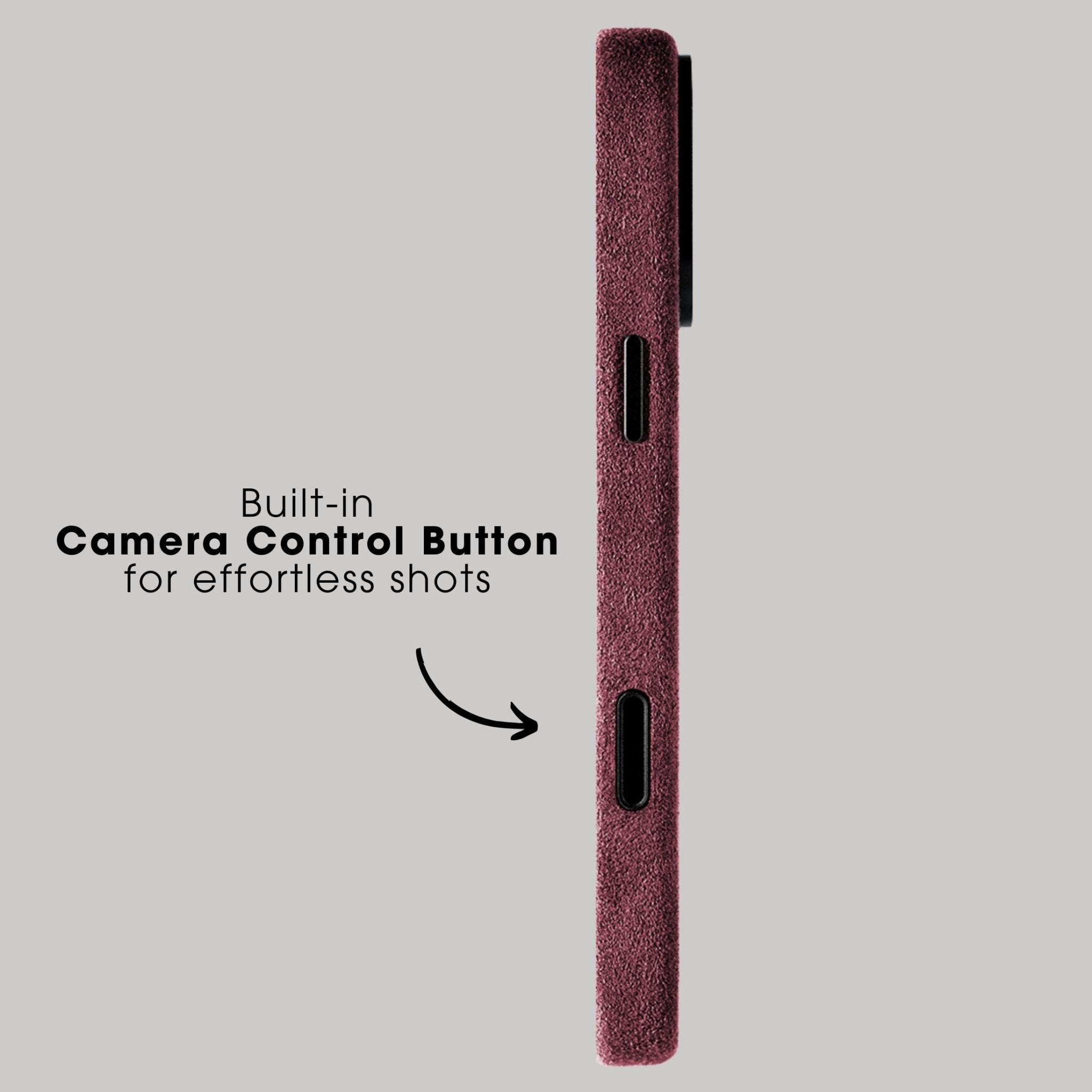 iPhone Alcantara Case + Magsafe Wallet - Wine Red - Alcanside